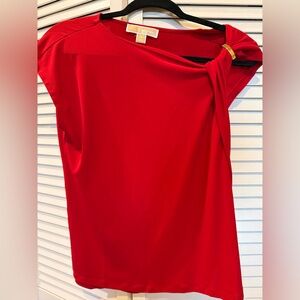 NWT Michael Kors Red Knot-Shoulder Dress